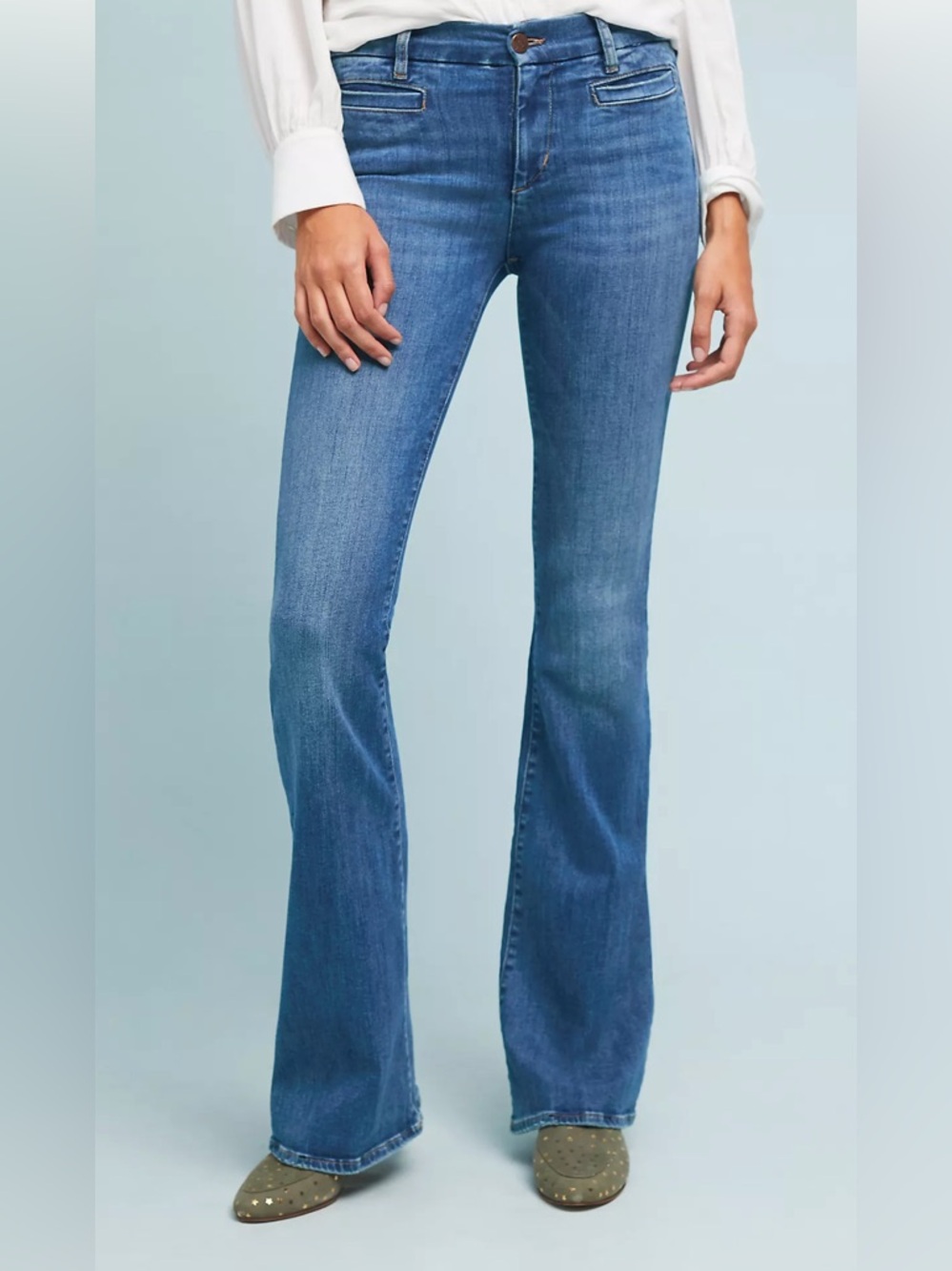 M.i.h (Made in Heaven) Marrakesh Mid-Rise Flare Jeans in Baez